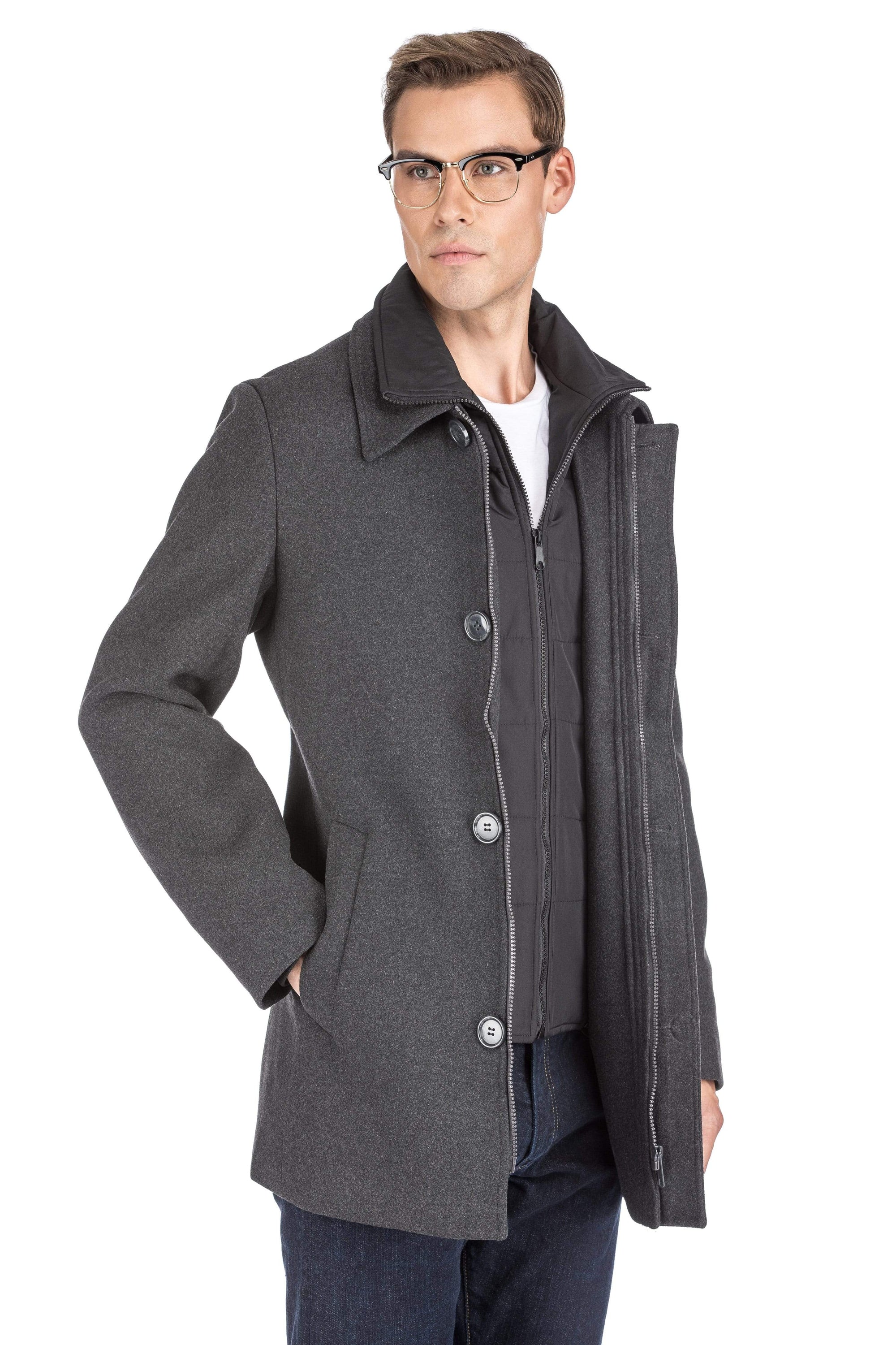 Men's Classic Fit Wool Blend Bibbed Topcoat Daily Haute