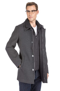 Men's Classic Fit Wool Blend Bibbed Topcoat Daily Haute