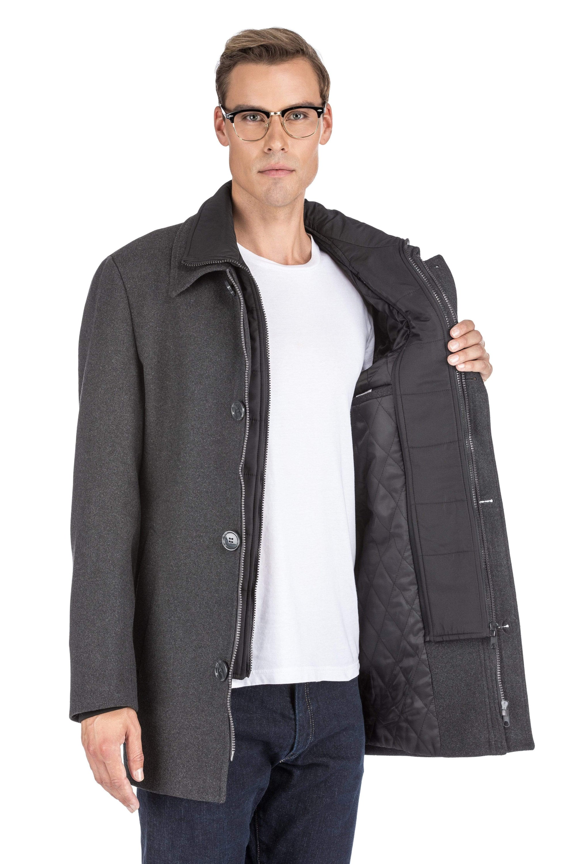 Men's Classic Fit Wool Blend Bibbed Topcoat Daily Haute