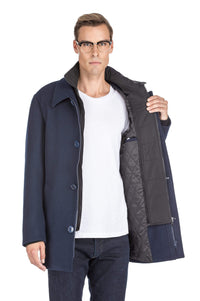 Men's Classic Fit Wool Blend Bibbed Topcoat Daily Haute