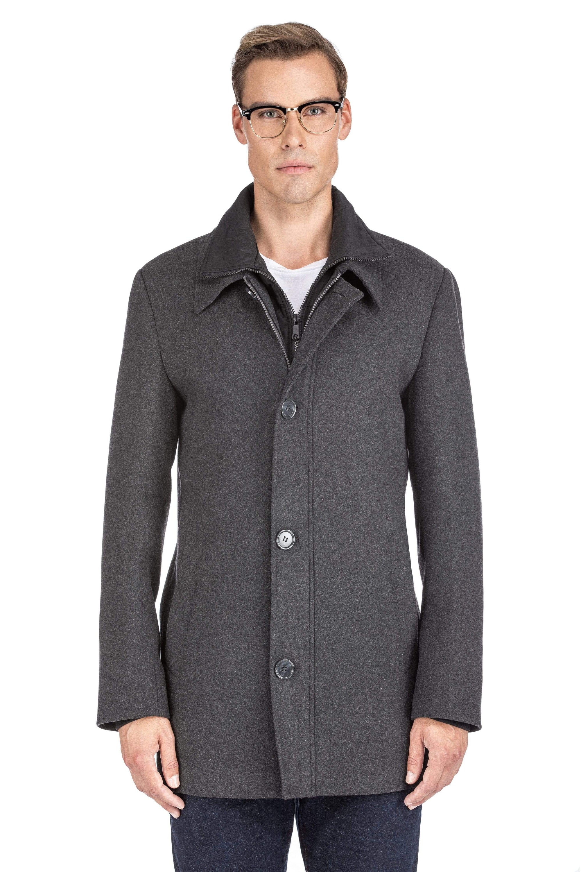 Men's Classic Fit Wool Blend Bibbed Topcoat Daily Haute