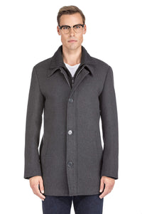 Men's Classic Fit Wool Blend Bibbed Topcoat Daily Haute