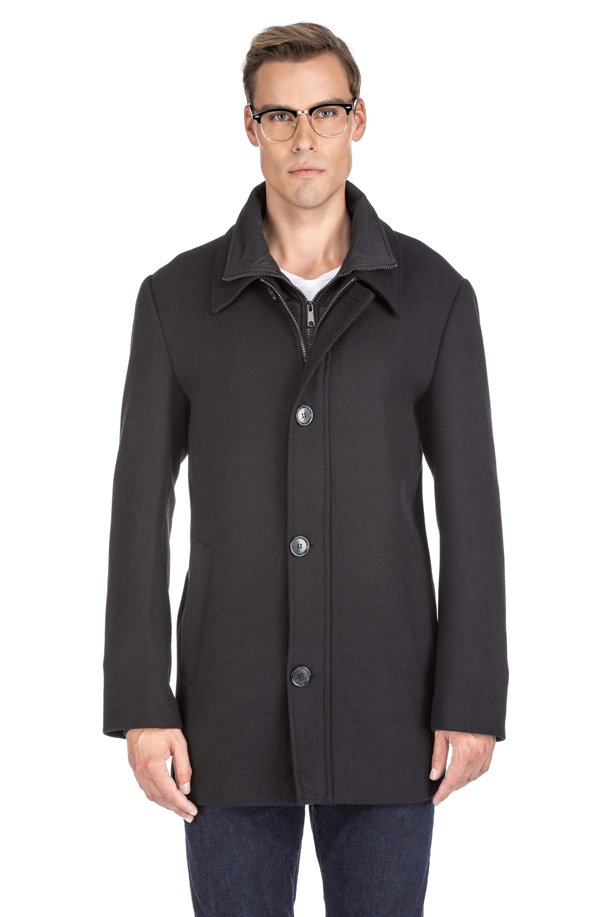 Men's Classic Fit Wool Blend Bibbed Topcoat Daily Haute