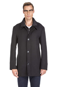 Men's Classic Fit Wool Blend Bibbed Topcoat Daily Haute