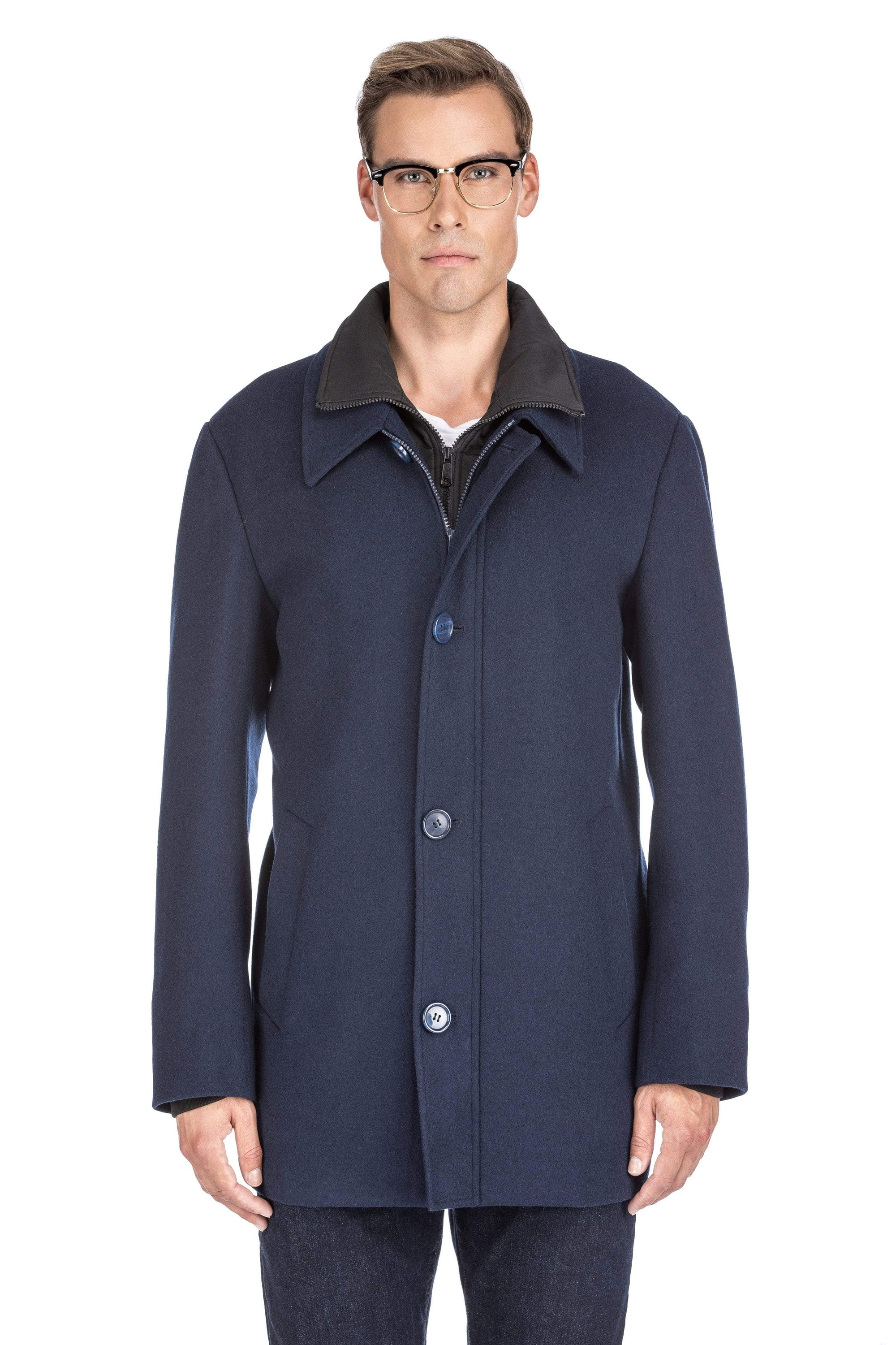 Men's Classic Fit Wool Blend Bibbed Topcoat Daily Haute