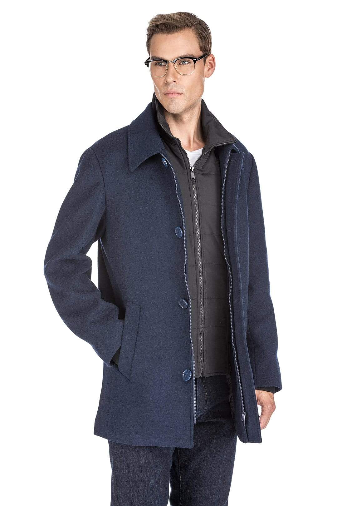 Men's Classic Fit Wool Blend Bibbed Topcoat Daily Haute