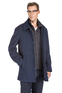 Men's Classic Fit Wool Blend Bibbed Topcoat Daily Haute