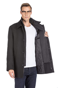 Men's Classic Fit Wool Blend Bibbed Topcoat Daily Haute