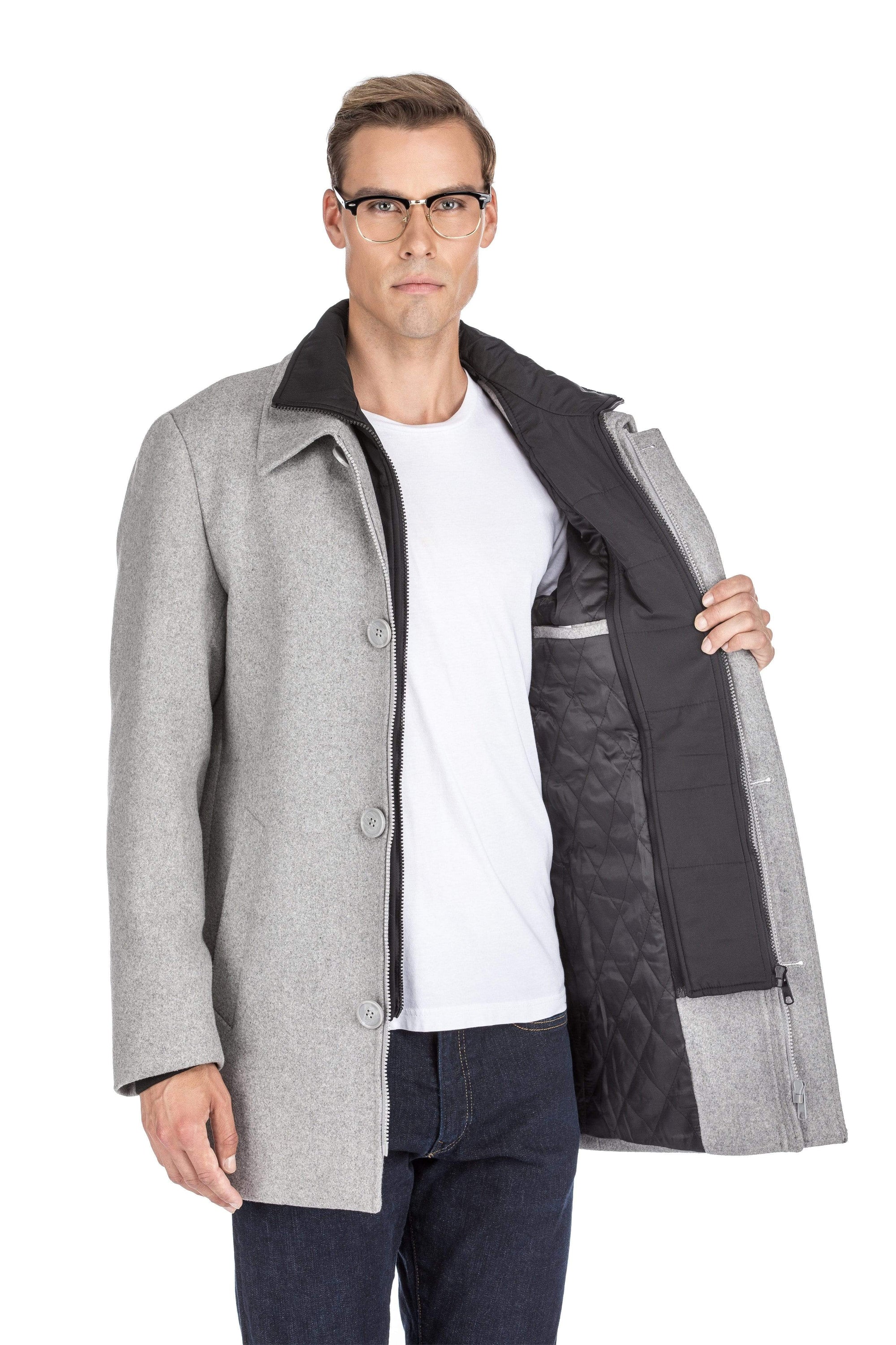 Men's Classic Fit Wool Blend Bibbed Topcoat Daily Haute