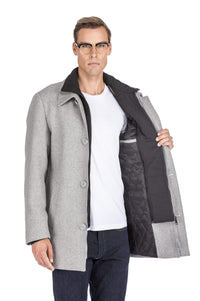 Men's Classic Fit Wool Blend Bibbed Topcoat Daily Haute