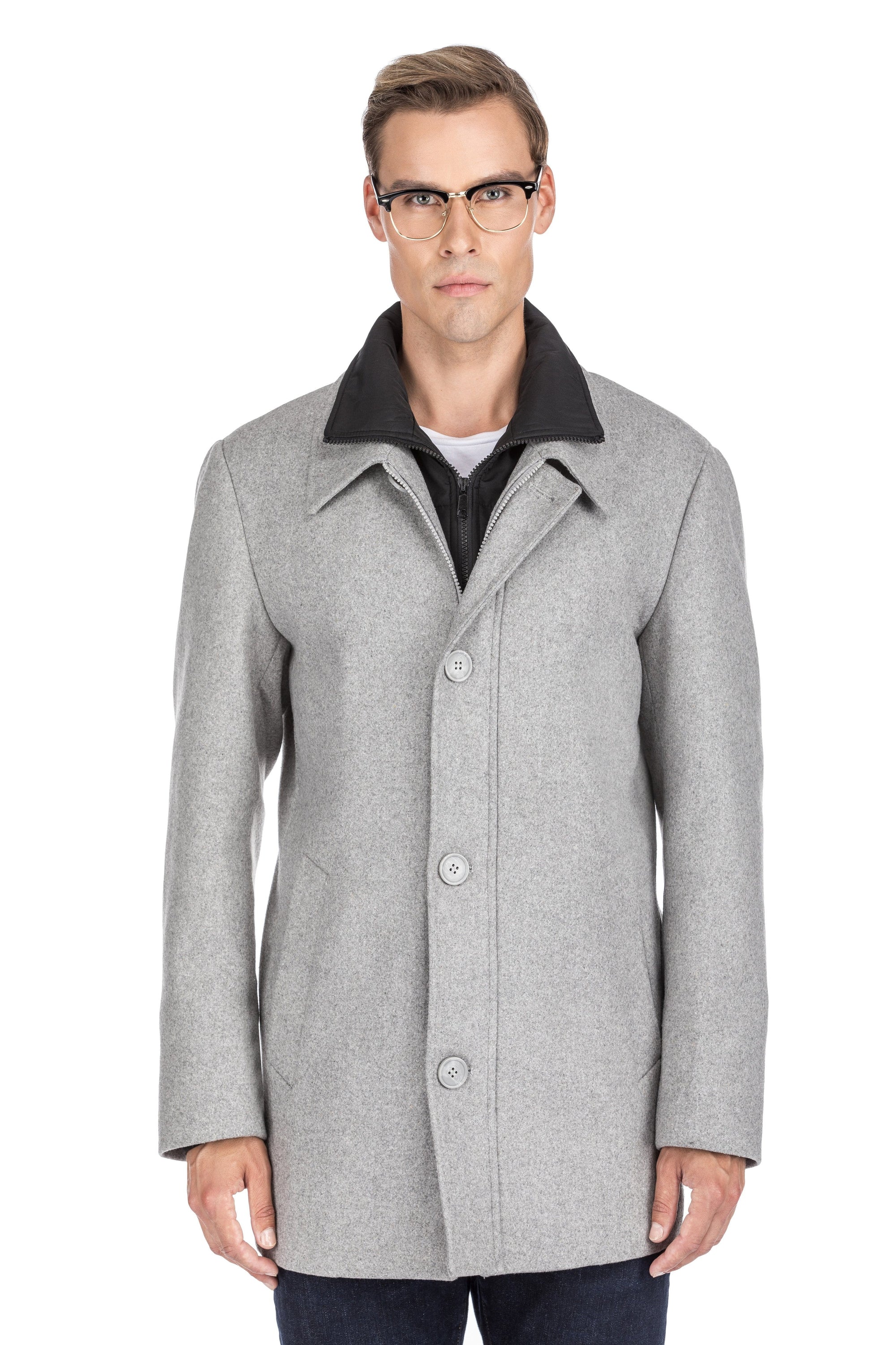 Men's Classic Fit Wool Blend Bibbed Topcoat Daily Haute