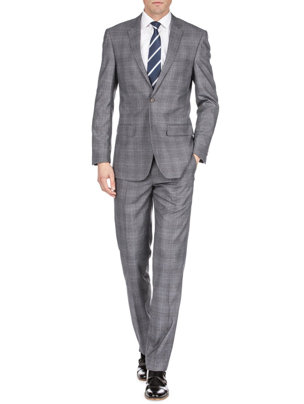 Men's Harrogate Windowpane Slim Fit 2PC Suits Daily Haute