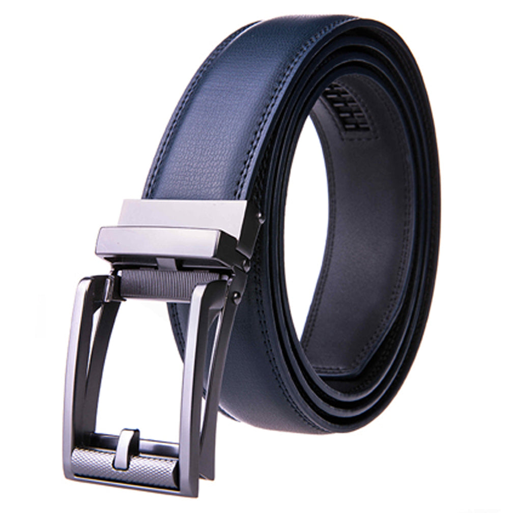 Men's Leather Automatic Buckle Ratchet Dress Belt Daily Haute