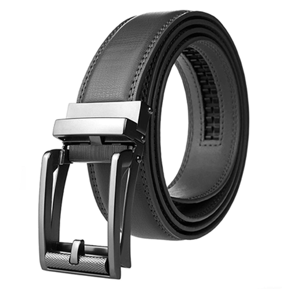 Men's Leather Automatic Buckle Ratchet Dress Belt Daily Haute