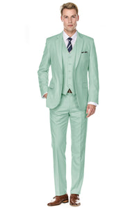 Men's Signature 3-Piece Slim Fit Suits (Dusty Rose, White, Mint) Daily Haute