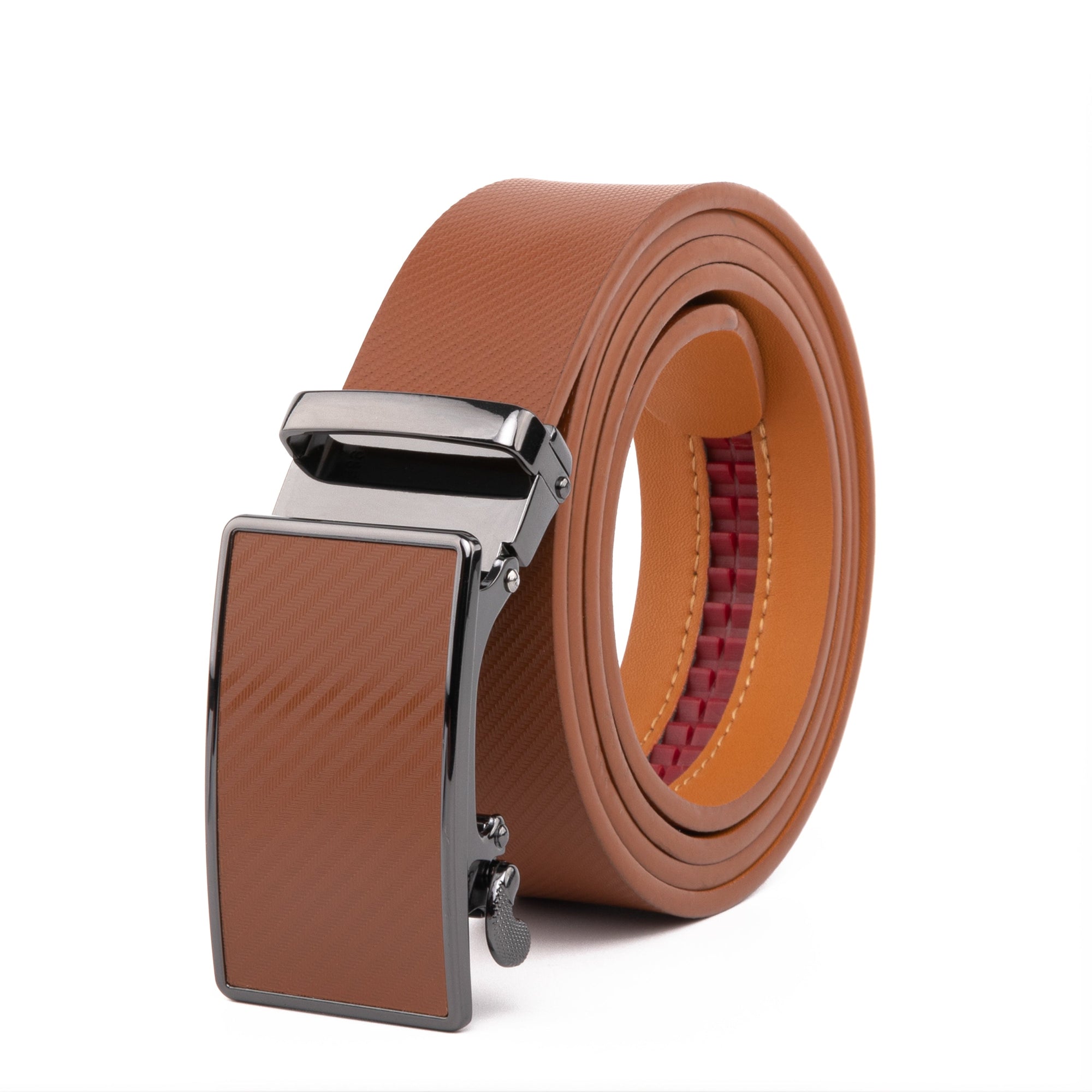 Men's Sliding Buckle Adjustable Leather Ratchet Belt Daily Haute