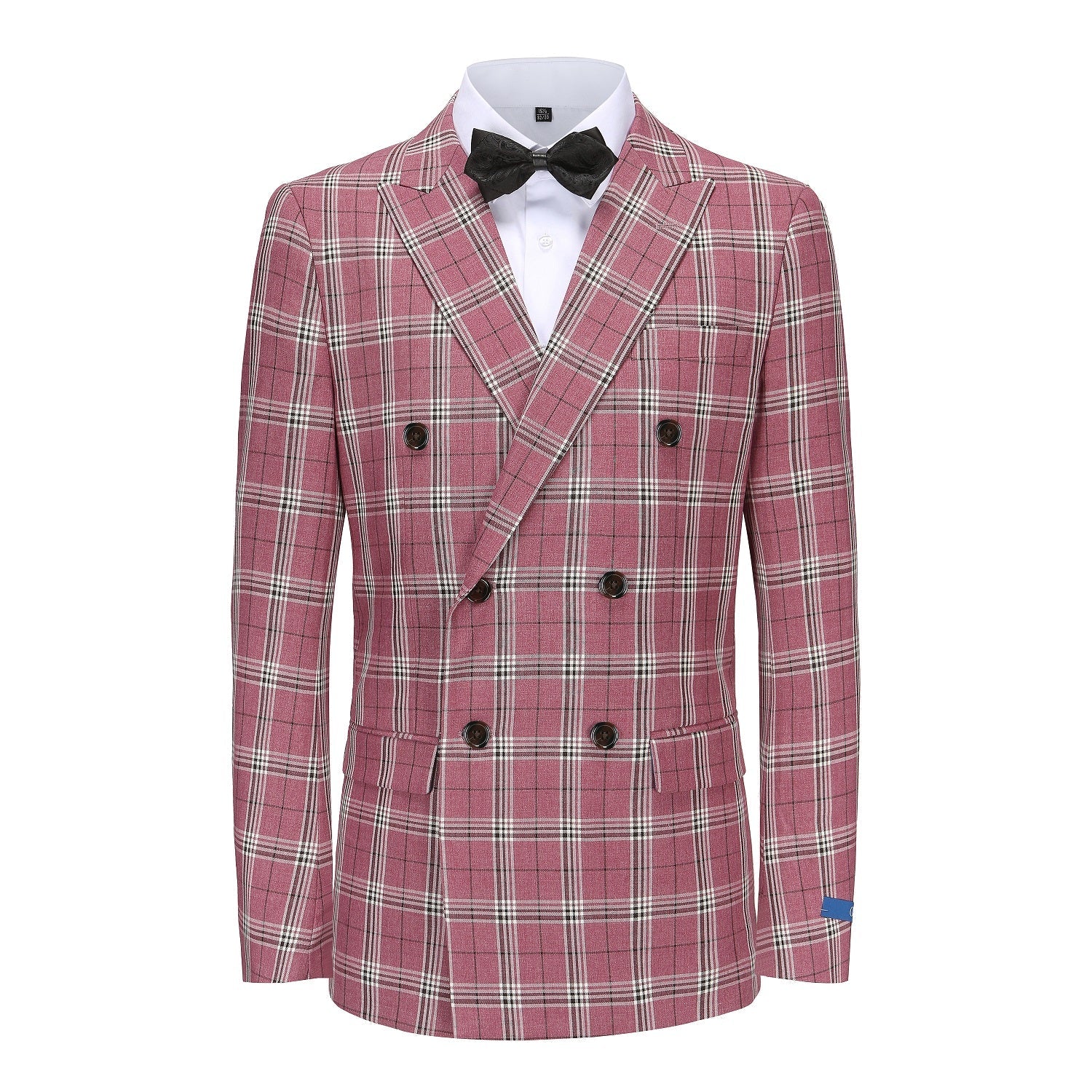 Men's Slim-Fit 2PC Check Double Breasted Plaid Suit Daily Haute