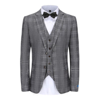 Men's Slim-Fit 3PC Glen Plaid Suit Daily Haute