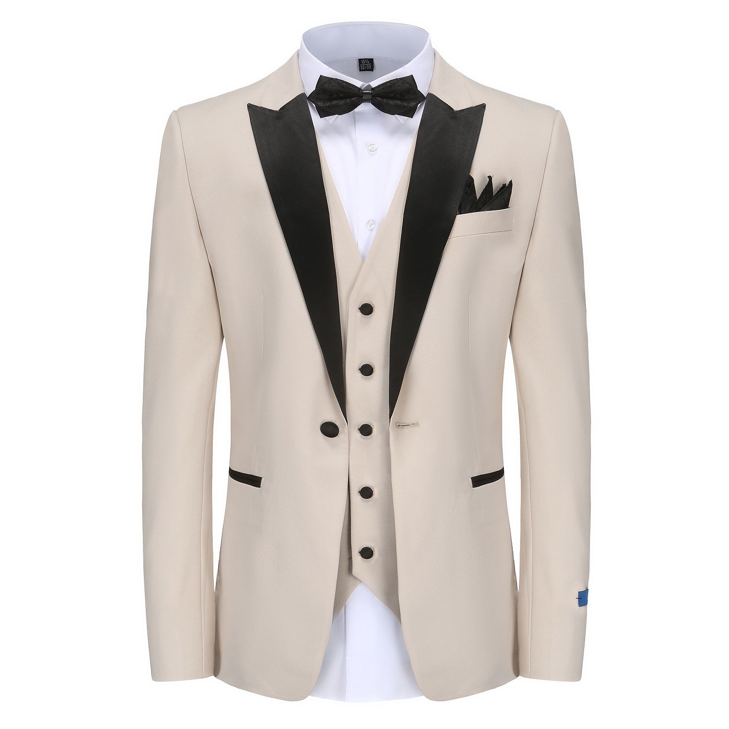 Men's Slim-Fit 3PC Satin Peak Lapel Tuxedo Daily Haute