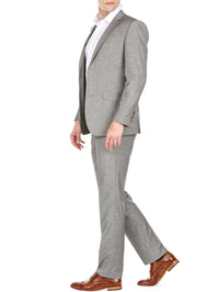 Men's Slim Fit Sharkskin 2 Piece Suit Daily Haute