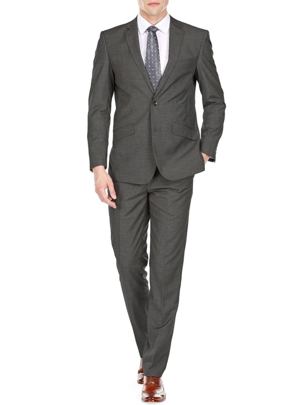 Men's Slim Fit Sharkskin 2 Piece Suit Daily Haute