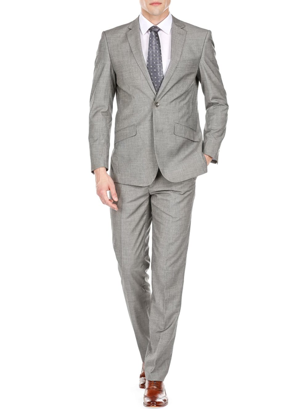 Men's Slim Fit Sharkskin 2 Piece Suit Daily Haute