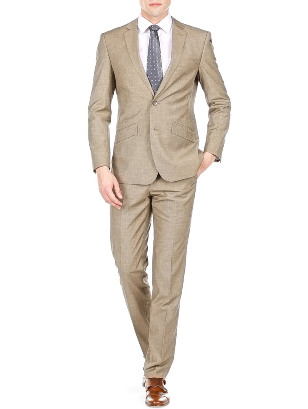 Men's Slim Fit Sharkskin 2 Piece Suit Daily Haute