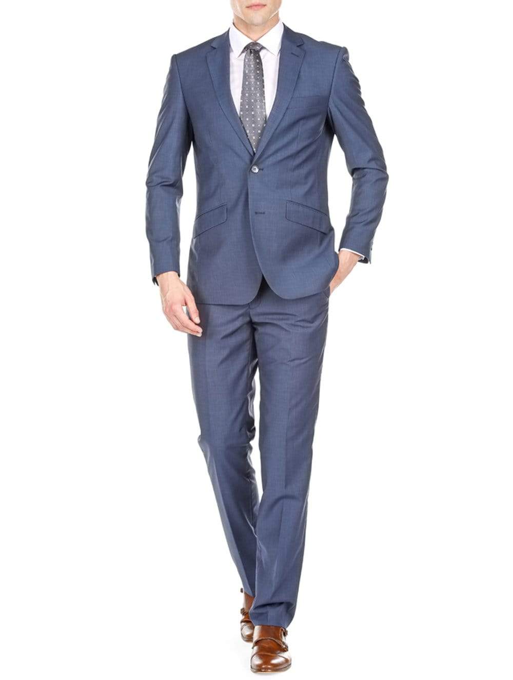 Men's Slim Fit Sharkskin 2 Piece Suit Daily Haute