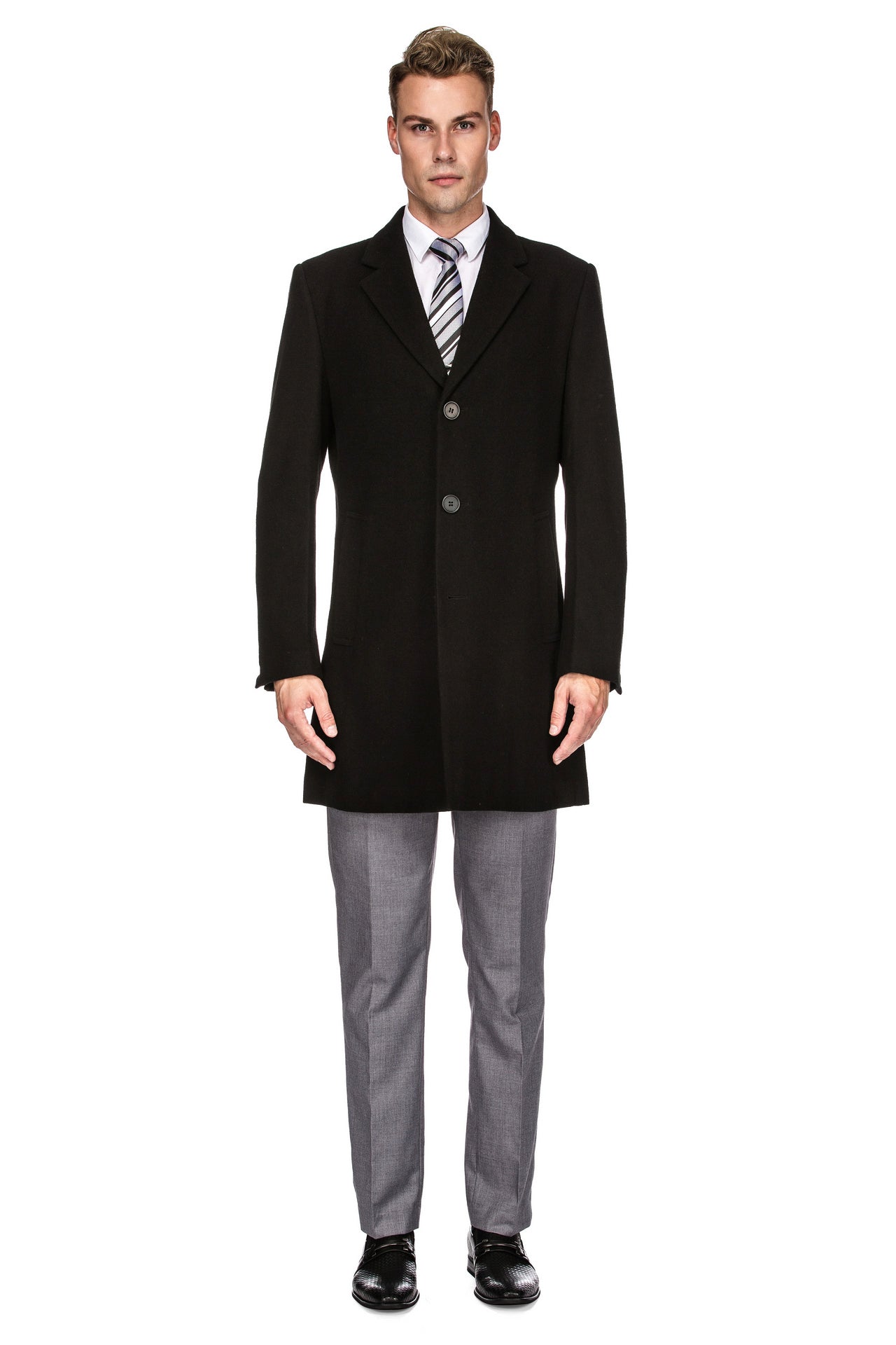 Wool-blend Notch Collar Topcoat