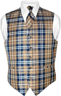 Plaid 2-Piece Vest and Tie Set Daily Haute