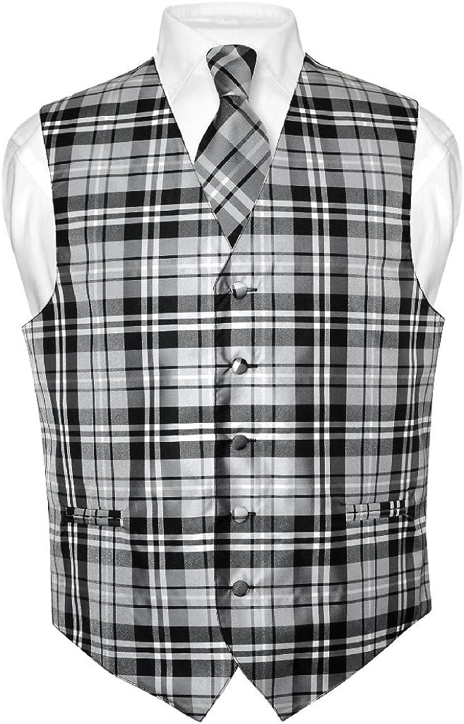 Plaid 2-Piece Vest and Tie Set Daily Haute