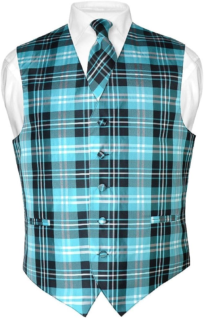 Plaid 2-Piece Vest and Tie Set Daily Haute