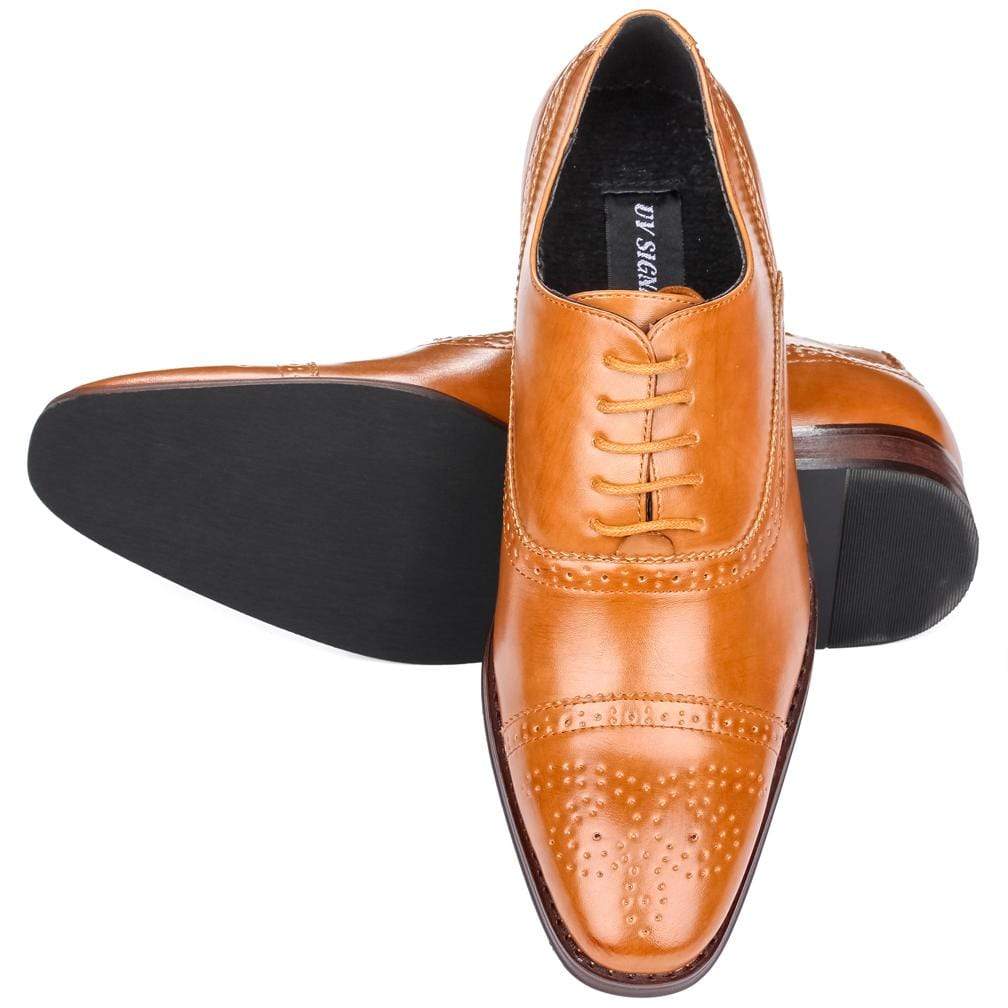 Signature Men's Brogue Cap Toe Dress Shoes Daily Haute