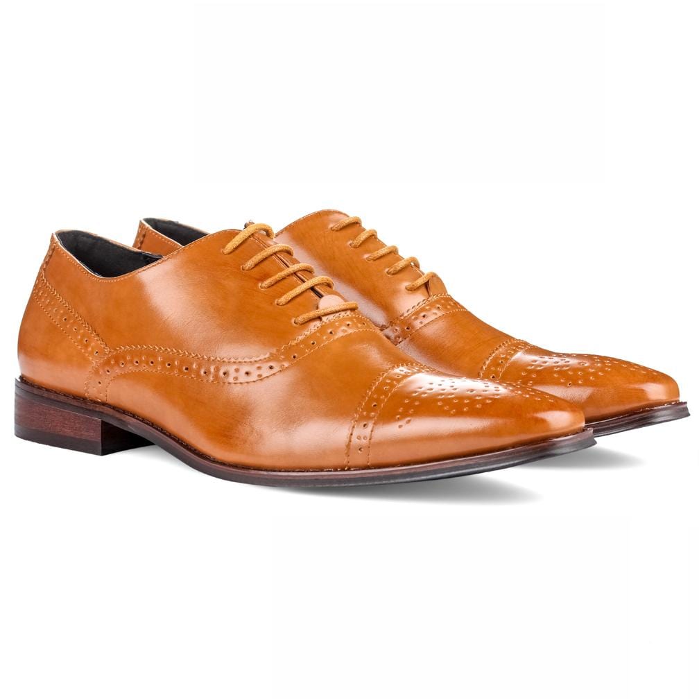 Signature Men's Brogue Cap Toe Dress Shoes Daily Haute