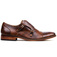 Signature Men's Monk Strap Cap Brogue Loafer Dress Shoes Daily Haute