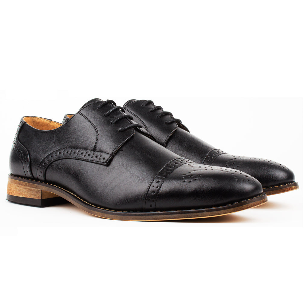 UV Signature Men's Cap Toe Brogue Lace-up Dress Shoes Daily Haute