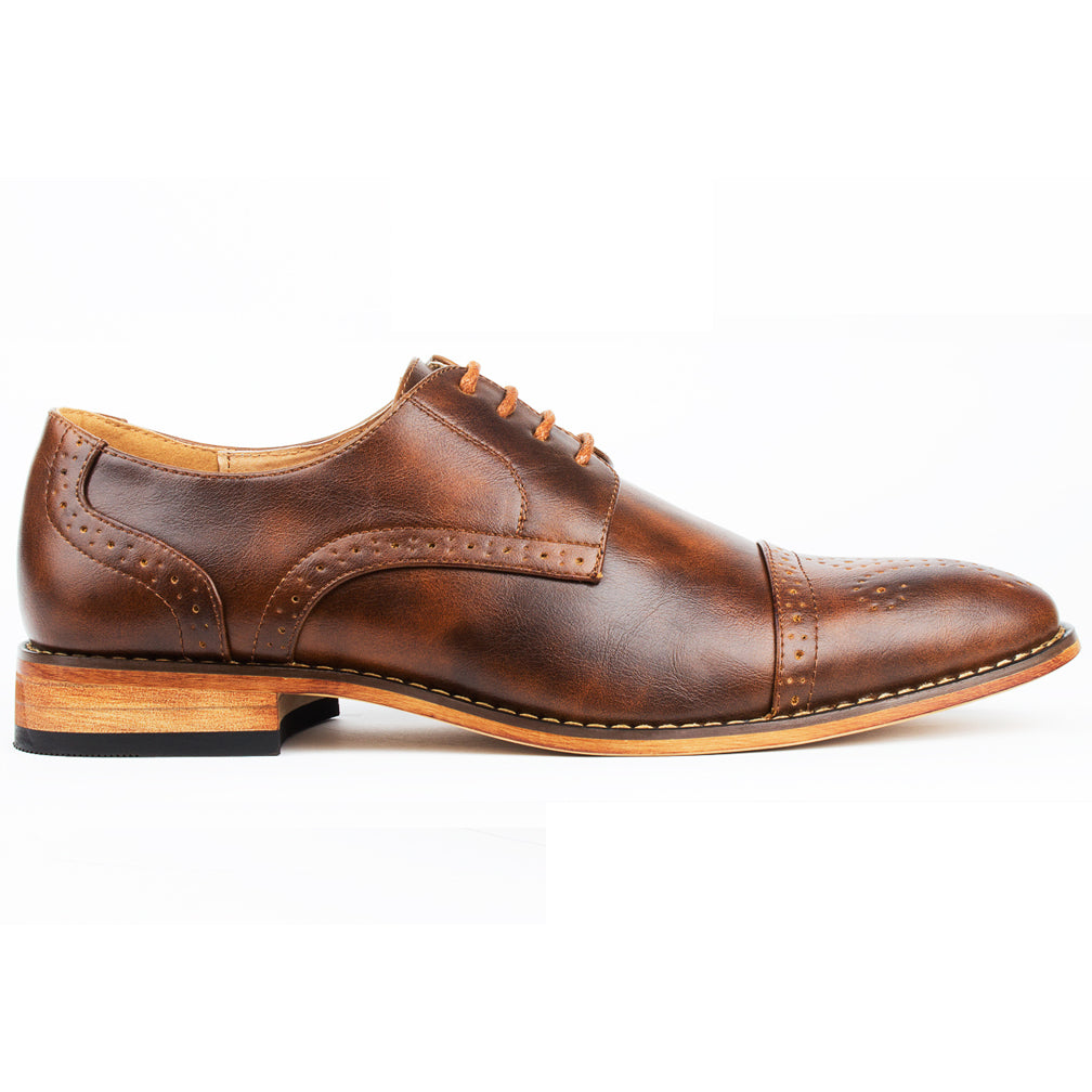 UV Signature Men's Cap Toe Brogue Lace-up Dress Shoes Daily Haute