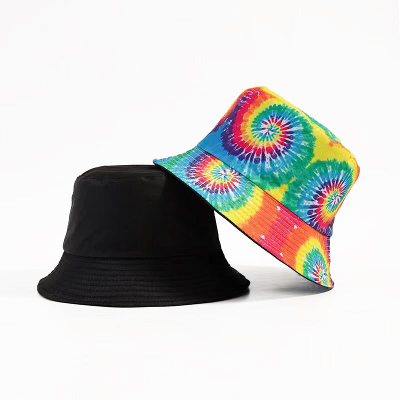 Unisex Reversible Tie Dye Solid Bucket Hat Daily Haute