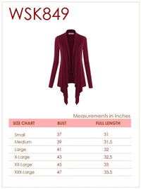 Women's Basic Draped Long Sleeve Open Front Knit Cardigan Daily Haute