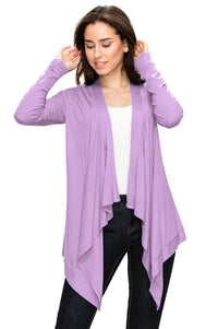 Women's Basic Draped Long Sleeve Open Front Knit Cardigan Daily Haute