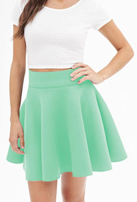 Women's Basic Versatile Stretchy Flared Casual High Waist Mini Skater Skirt Daily Haute