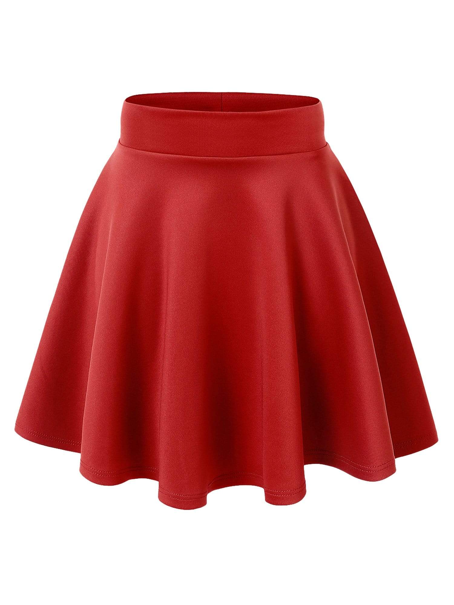 Women's Basic Versatile Stretchy Flared Casual High Waist Mini Skater Skirt Daily Haute