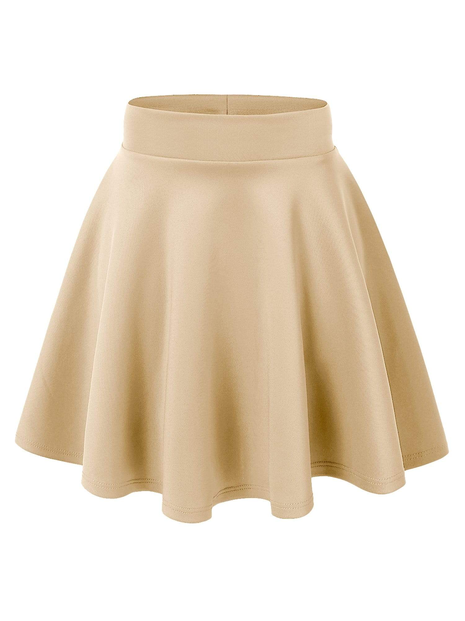 Women's Basic Versatile Stretchy Flared Casual High Waist Mini Skater Skirt Daily Haute