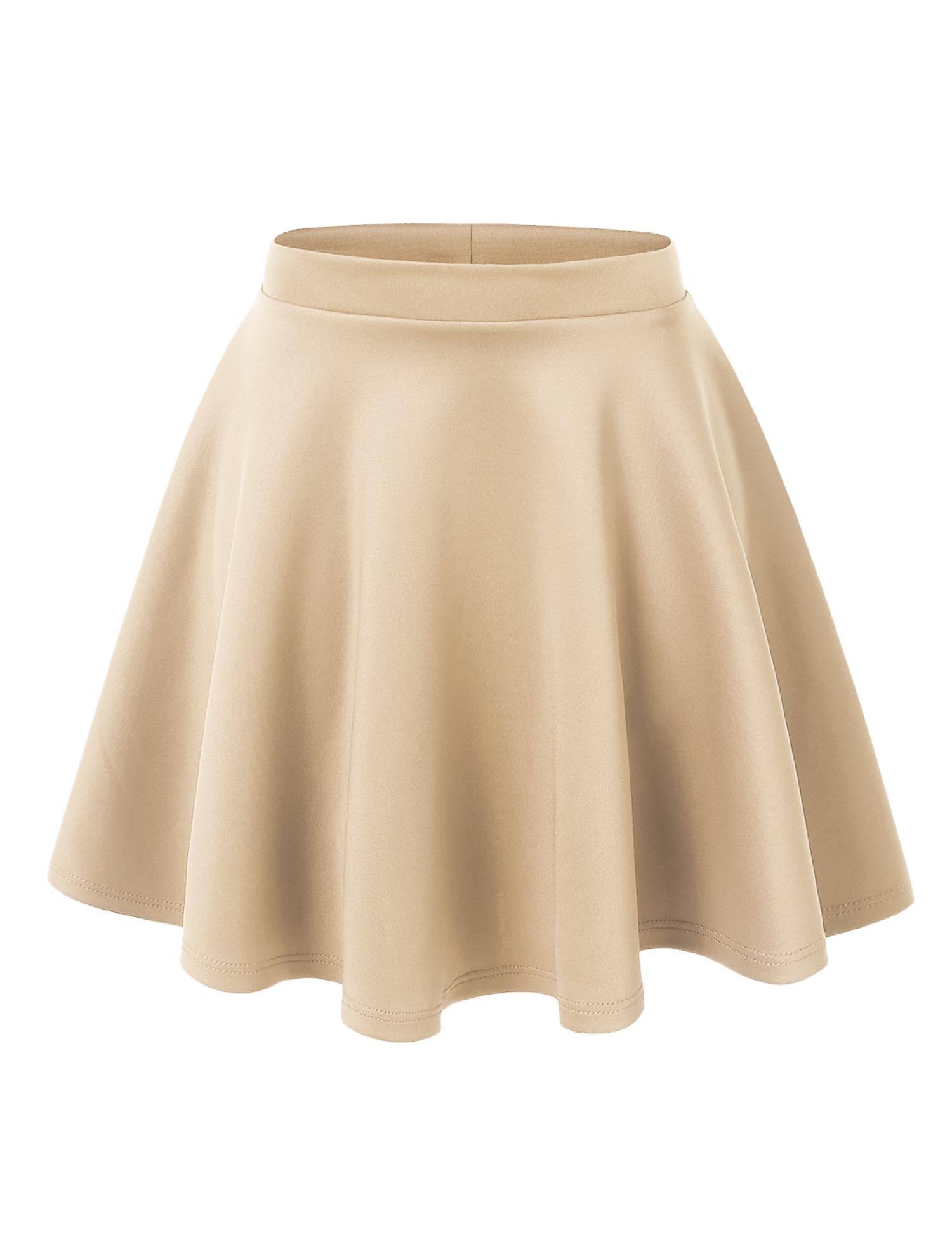 Women's Basic Versatile Stretchy Flared Casual Mini Skater Skirt Daily Haute