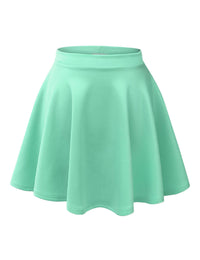 Women's Basic Versatile Stretchy Flared Casual Mini Skater Skirt Daily Haute