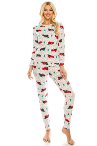 Women's Cozy Christmas Fleece-Lined 2-Piece Matching Jogger Sets Daily Haute