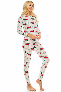 Women's Cozy Christmas Fleece-Lined 2-Piece Matching Jogger Sets Daily Haute