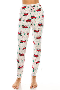 Women's Cozy Christmas Fleece-Lined 2-Piece Matching Jogger Sets Daily Haute