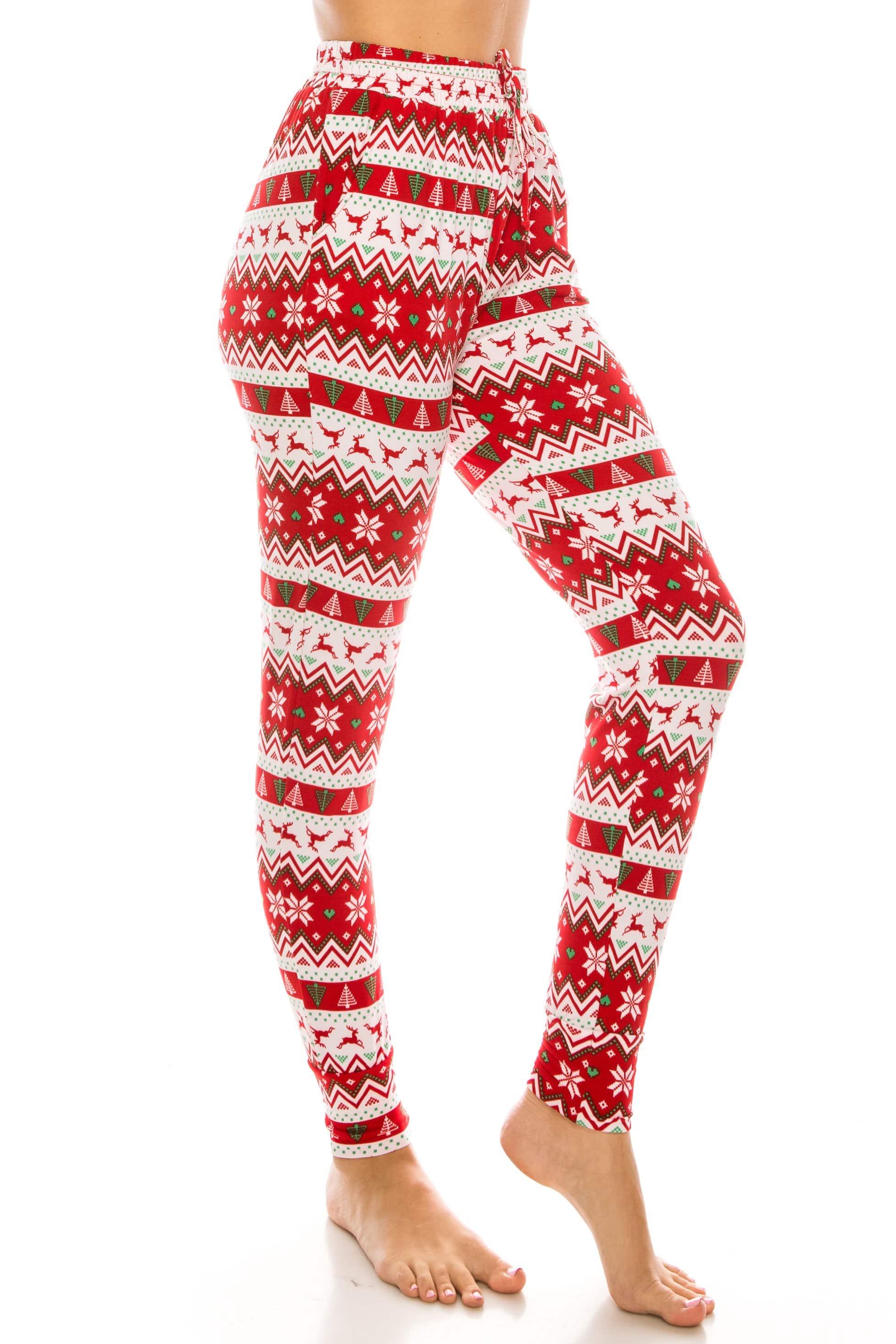 Women's Cozy Christmas Fleece-Lined 2-Piece Matching Jogger Sets Daily Haute