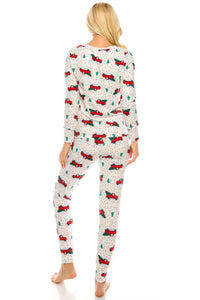 Women's Cozy Christmas Fleece-Lined 2-Piece Matching Jogger Sets Daily Haute